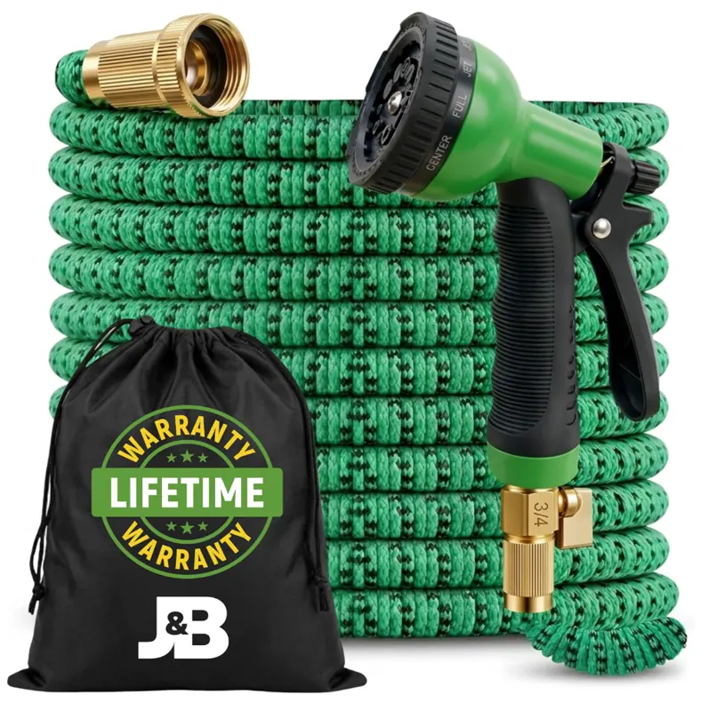 J&B XpandaHose 50 ft with spray nozzle and storage bag