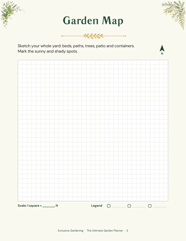 Garden Map worksheet from The Ultimate Garden Planner
